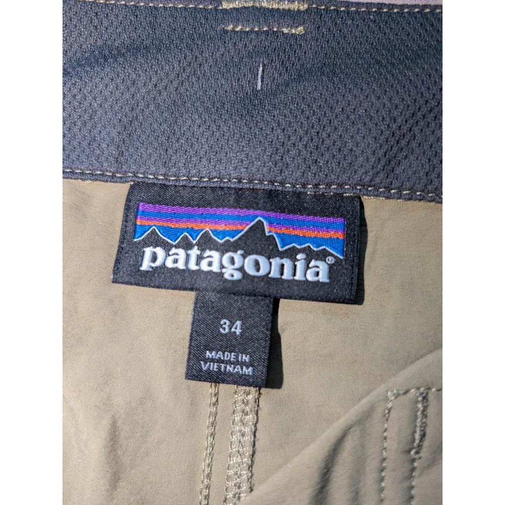 Patagonia Quandary Hiking Shorts Mens 34 Nylon Elastane Khaki Green 10in Inseam